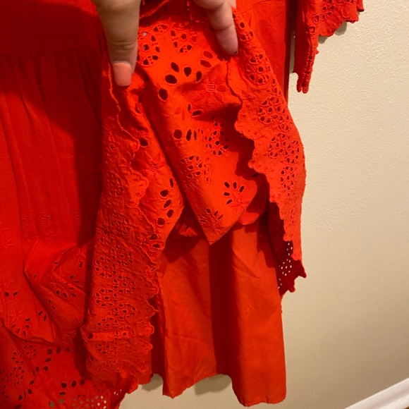 Red Eyelet Madewell Dress - Picture 5 of 10